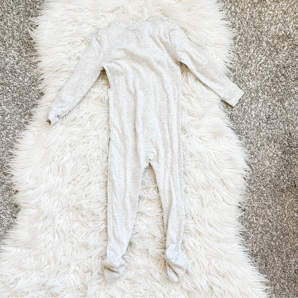 Dip | Gray Zoo Animal Outline Zip Footie Pajamas 18-24M